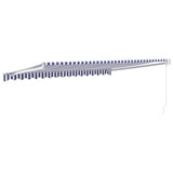 Retractable Awning Blue and White 4x3 m Fabric and Aluminium - 45-Degree Angle
