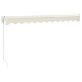 Retractable Awning Cream 3.5x2.5 m Fabric and Aluminium