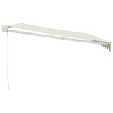 Retractable Awning Cream 4x3 m Fabric and Aluminium - Top-Down View