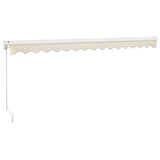 Retractable Awning Cream 4x3 m Fabric and Aluminium - Rear View