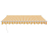 Retractable Awning Yellow and White 3x2.5 m Fabric and Aluminium