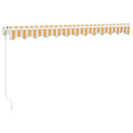 Retractable Awning Yellow and White 3x2.5m Fabric and Aluminium