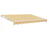 Retractable Awning Yellow and White 3,5x2,5 m Fabric and Aluminium