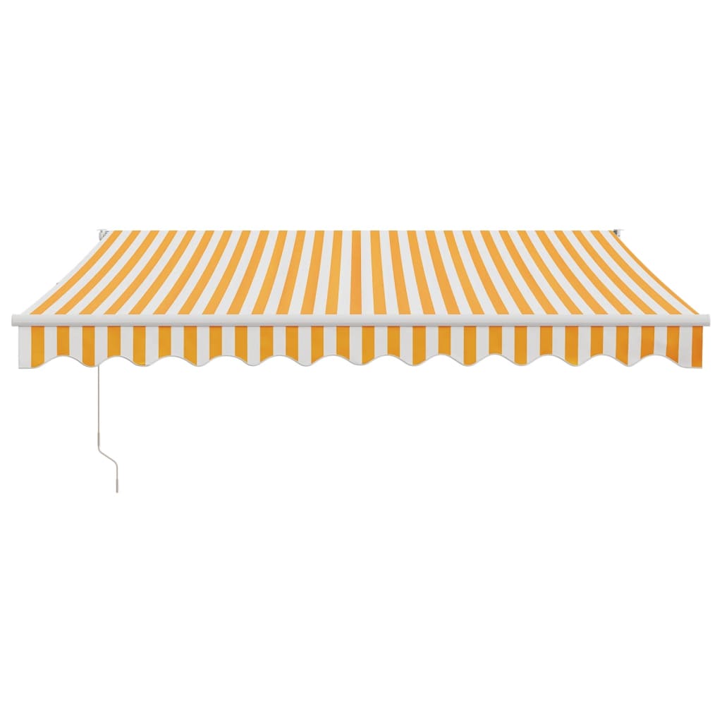 Retractable Awning Yellow and White 3,5x2,5 m Fabric and Aluminium