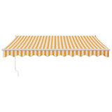 Retractable Awning Yellow and White 3,5x2,5 m Fabric and Aluminium - Side View