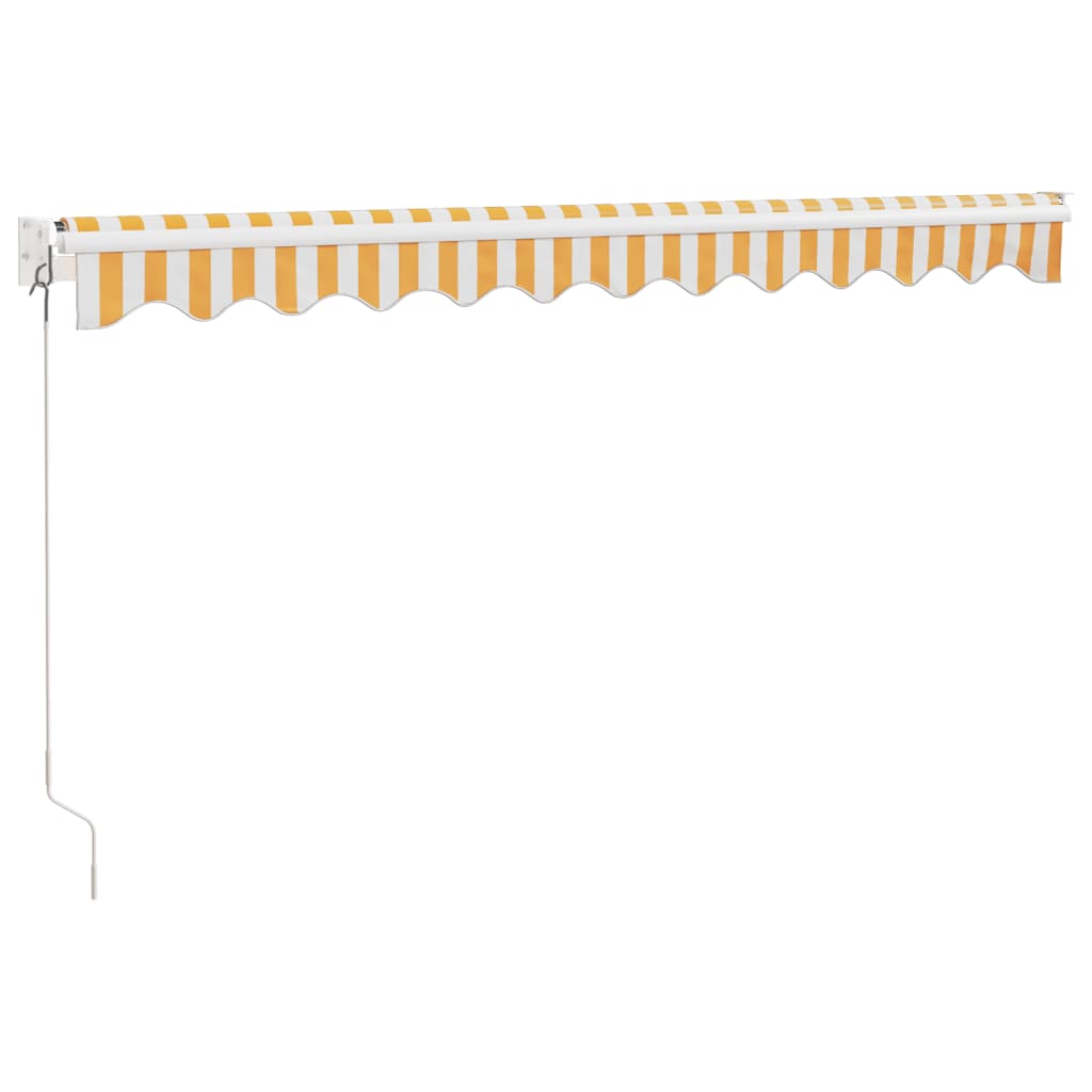 Retractable Awning Yellow and White 3,5x2,5 m Fabric and Aluminium