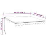Retractable Awning Yellow and White 3,5x2,5 m Fabric and Aluminium - Extra Image