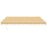 Retractable Awning Yellow and White 4x3 m Fabric and Aluminium - Side View
