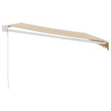 Retractable Awning Yellow and White 4x3 m Fabric and Aluminium - Top-Down View