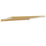 Retractable Awning Yellow and White 4x3 m Fabric and Aluminium - 45-Degree Angle
