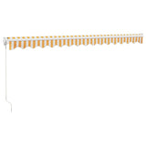 Retractable Awning Yellow and White 4x3 m Fabric and Aluminium - Rear View