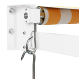 Retractable Awning Yellow and White 4x3 m Fabric and Aluminium - Close-Up Angle