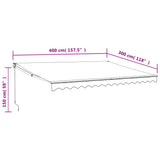 Retractable Awning Anthracite 4x3 m Fabric and Aluminium - Extra Image