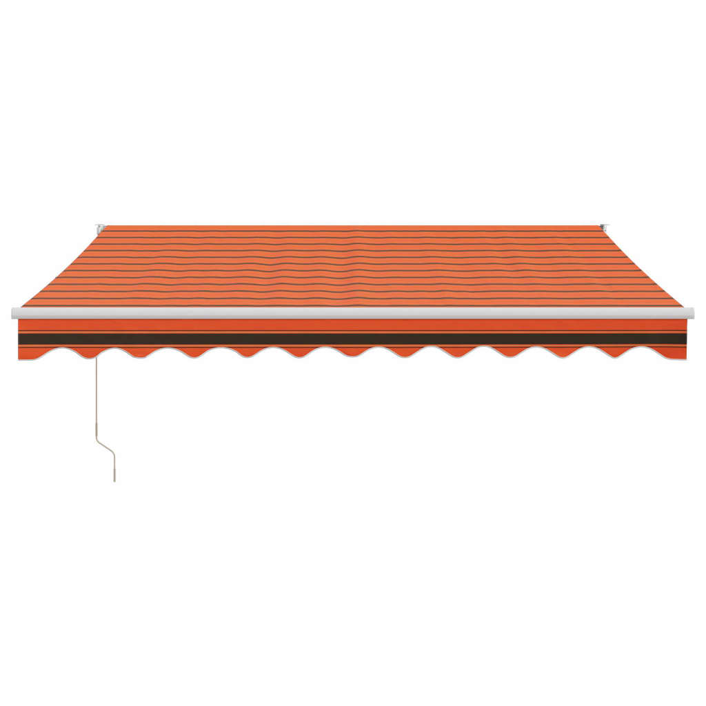 Retractable Awning Orange and Brown 3x2.5 m Fabric and Aluminium