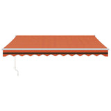 Retractable Awning Orange and Brown 3x2.5 m Fabric and Aluminium