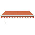 Retractable Awning Orange and Brown 3x2.5 m Fabric and Aluminium