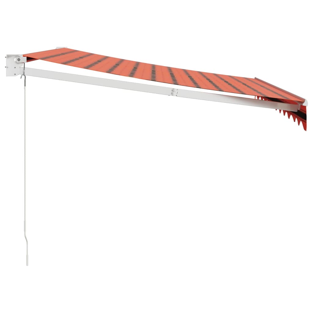Retractable Awning Orange and Brown 3x2.5 m Fabric and Aluminium