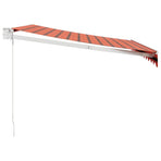 Retractable Awning Orange and Brown 3x2.5 m Fabric and Aluminium