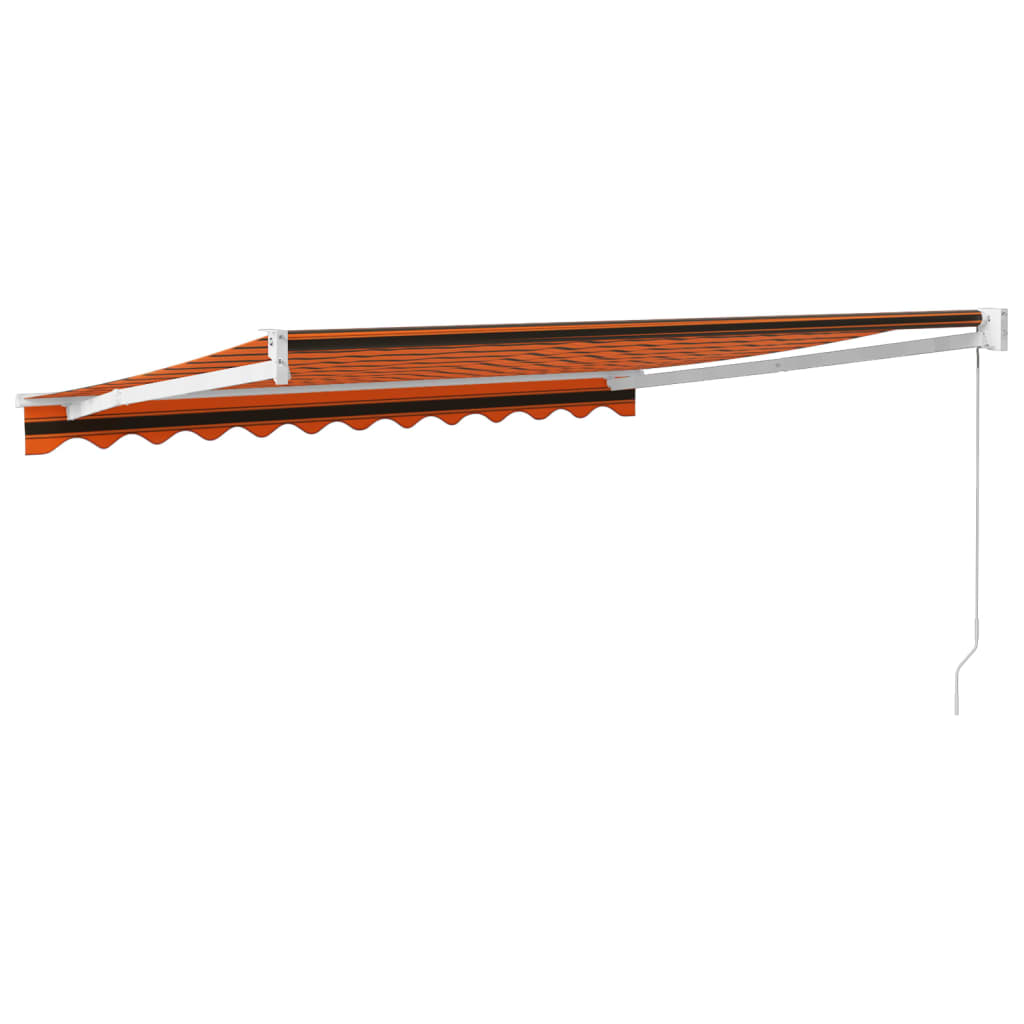 Retractable Awning Orange and Brown 3x2.5 m Fabric and Aluminium
