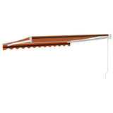 Retractable Awning Orange and Brown 3x2.5 m Fabric and Aluminium - 45-Degree Angle