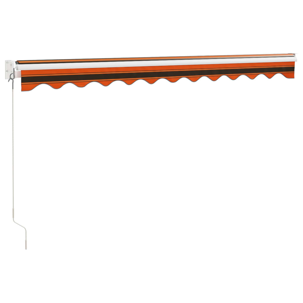 Retractable Awning Orange and Brown 3x2.5 m Fabric and Aluminium