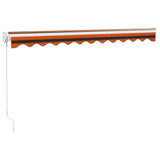 Retractable Awning Orange and Brown 3x2.5 m Fabric and Aluminium - Rear View