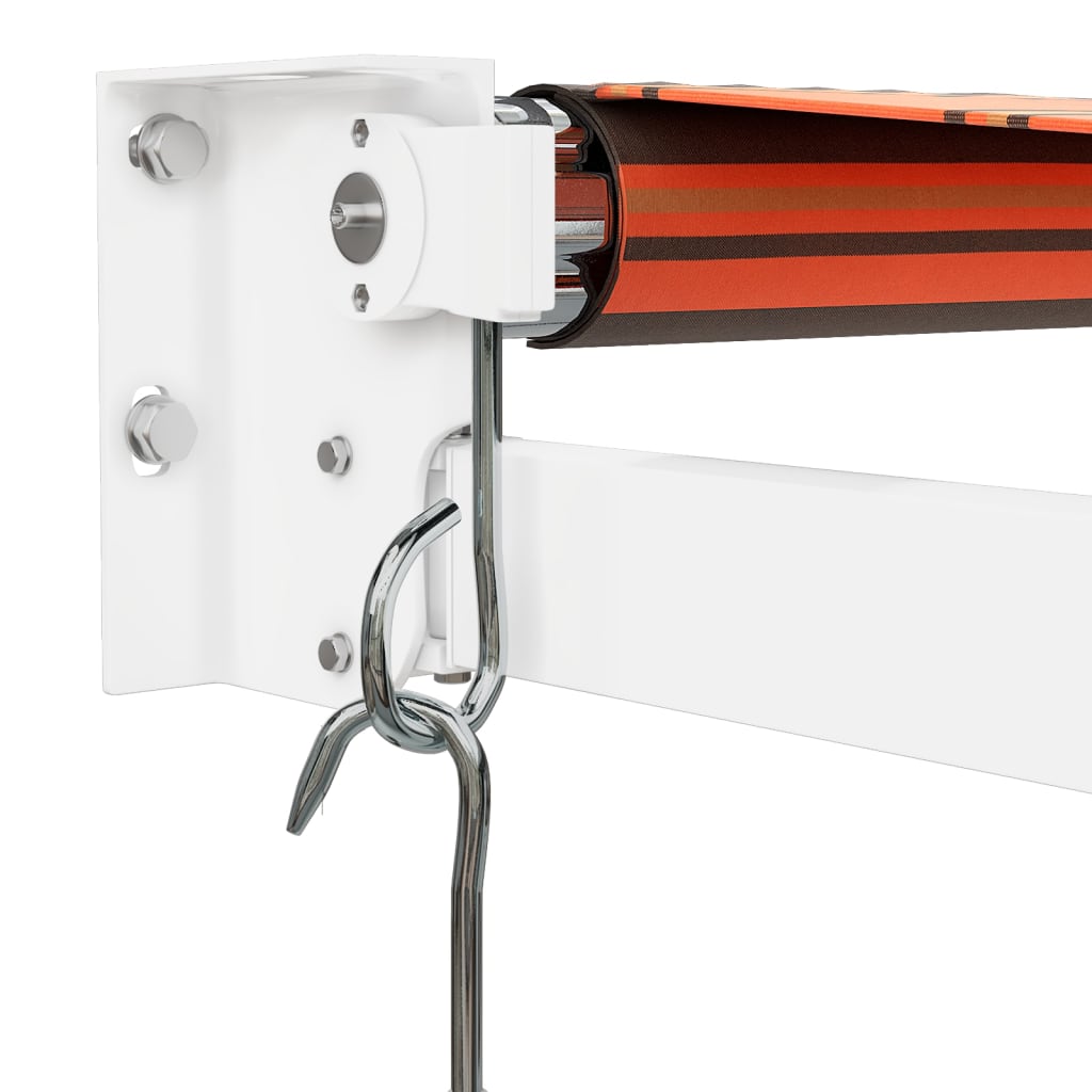 Retractable Awning Orange and Brown 3x2.5 m Fabric and Aluminium
