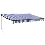 Retractable Awning Blue and White 3.5x2.5m Fabric and Aluminium