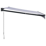 Retractable Awning Blue and White 3.5x2.5 m Fabric and Aluminium