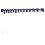 Retractable Awning Blue and White 3.5x2.5m Fabric and Aluminium