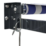 Retractable Awning Blue and White 3.5x2.5 m Fabric and Aluminium - Close-Up Angle
