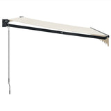 Retractable Awning Cream 3x2.5 m Fabric and Aluminium - Top-Down View