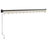 Retractable Awning Cream 3x2.5 m Fabric and Aluminium - Rear View