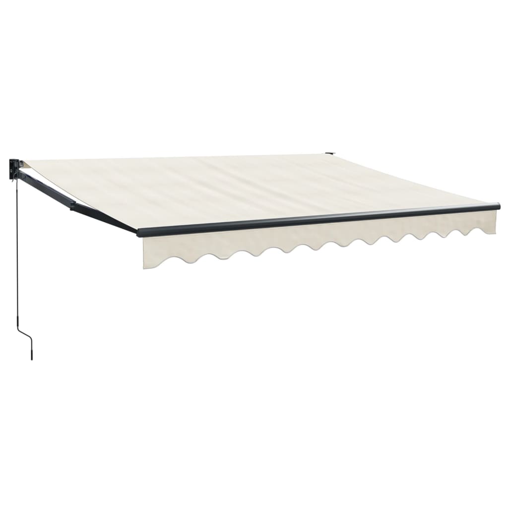 Retractable Awning Cream 3.5x2.5 m Fabric and Aluminium
