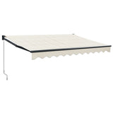 Retractable Awning Cream 3.5x2.5 m Fabric and Aluminium - Front View
