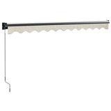 Retractable Awning Cream 3.5x2.5 m Fabric and Aluminium - Rear View