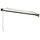 Retractable Awning Cream 4x3 m Fabric and Aluminium - Top-Down View