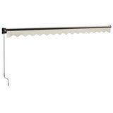 Retractable Awning Cream 4x3 m Fabric and Aluminium - Rear View