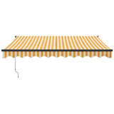 Retractable Awning Yellow and White 3x2.5 m Fabric and Aluminium