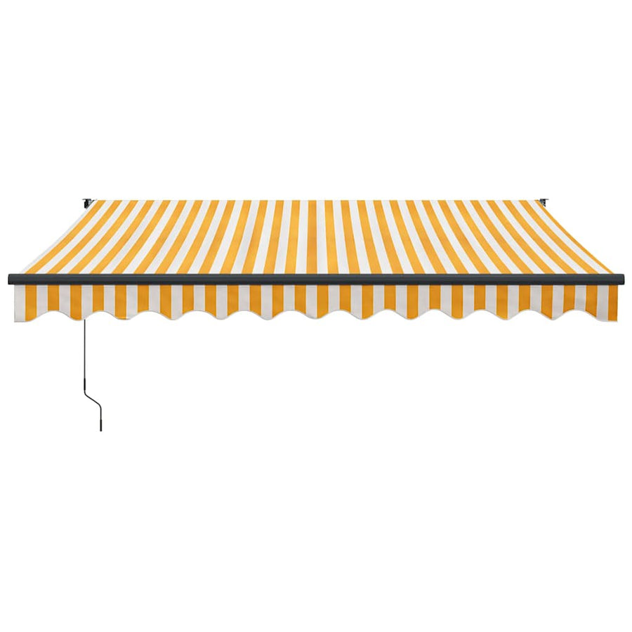 Retractable Awning Yellow and White 3x2.5m Fabric and Aluminium