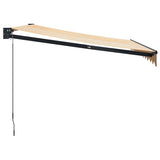Retractable Awning Yellow and White 3x2.5 m Fabric and Aluminium - Top-Down View