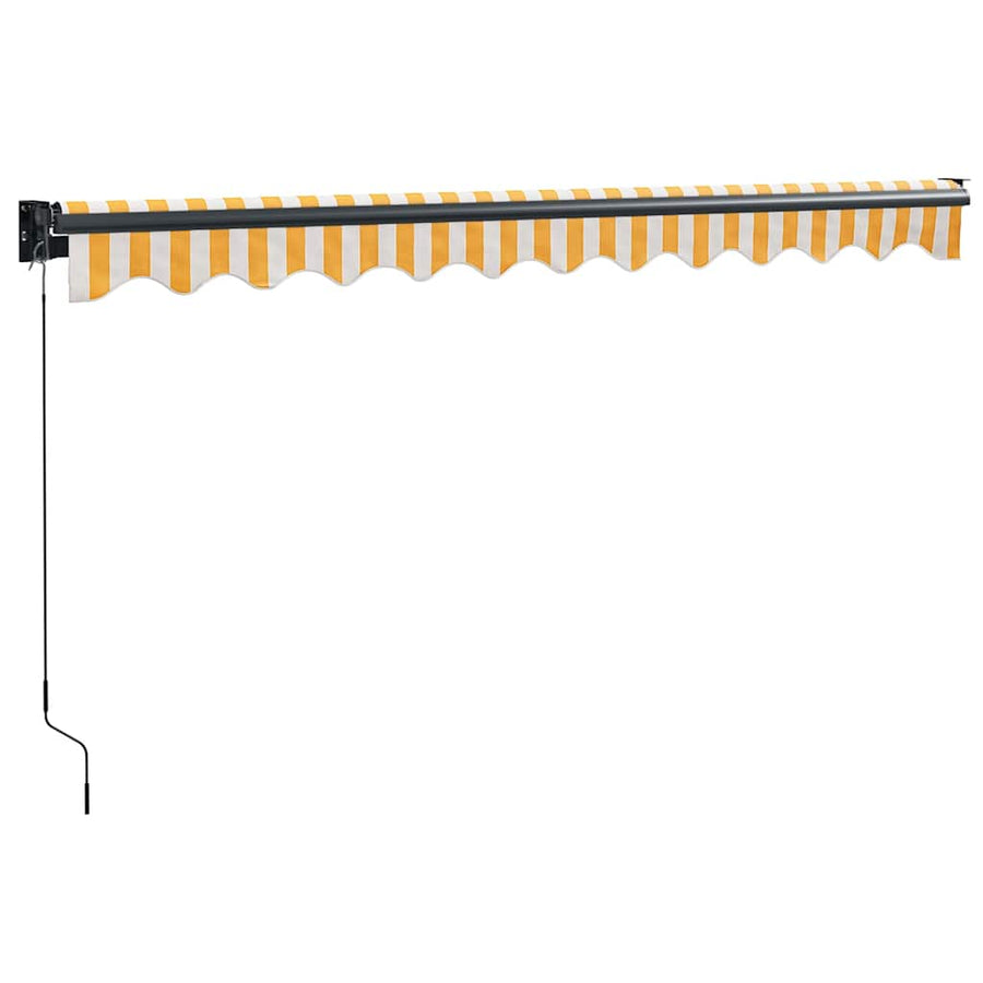 Retractable Awning Yellow and White 3x2.5m Fabric and Aluminium