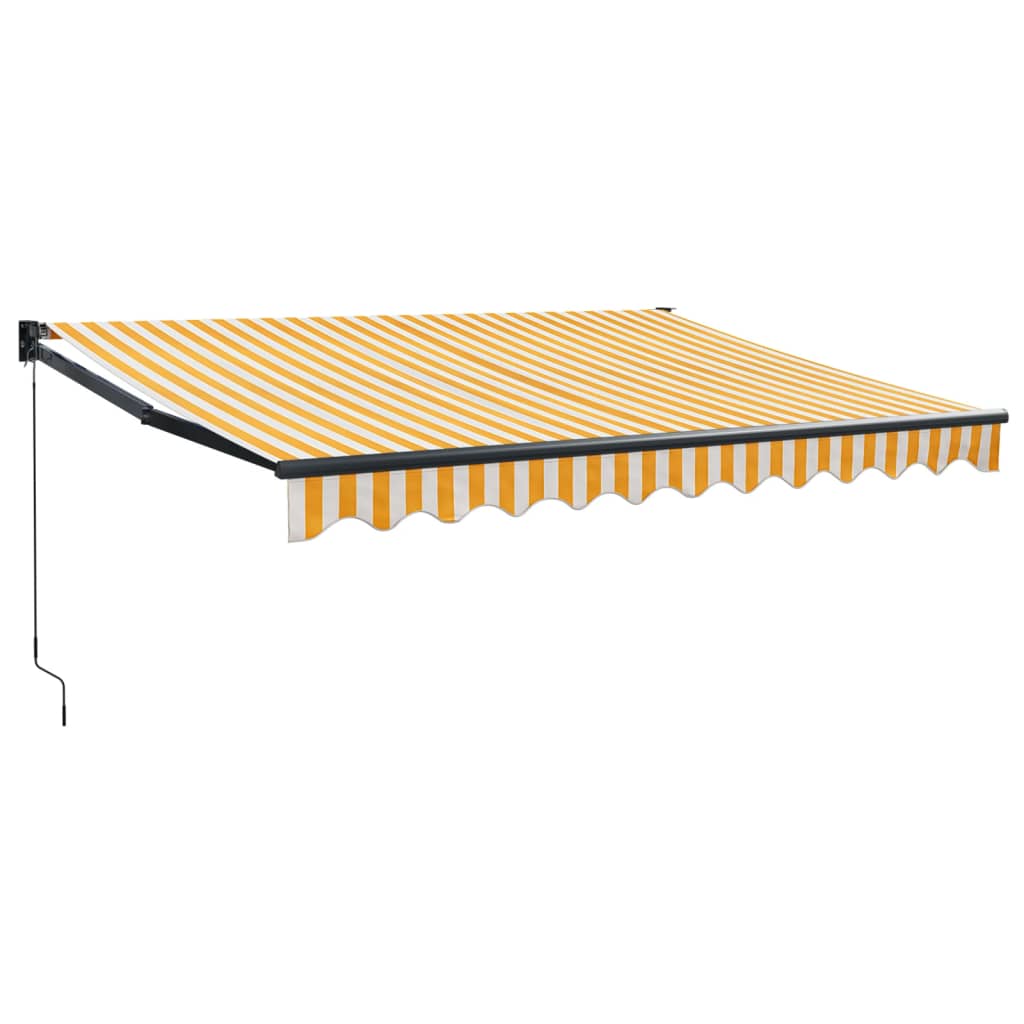Retractable Awning Yellow and White 3,5x2,5 m Fabric and Aluminium