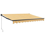 Retractable Awning Yellow and White 3,5x2,5 m Fabric and Aluminium