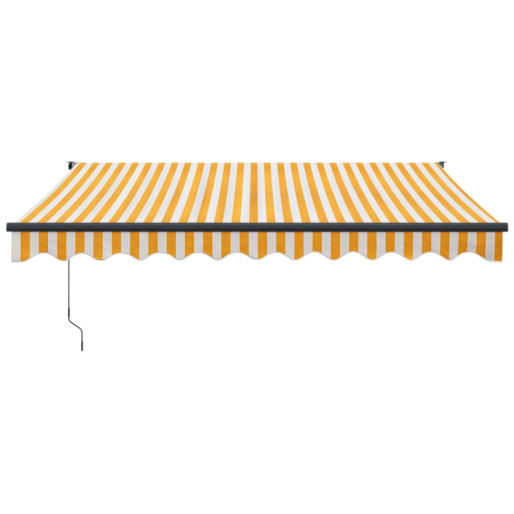 Retractable Awning Yellow and White 3,5x2,5 m Fabric and Aluminium