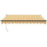 Retractable Awning Yellow and White 3,5x2,5 m Fabric and Aluminium