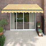 Retractable Awning Yellow and White 3,5x2,5 m Fabric and Aluminium