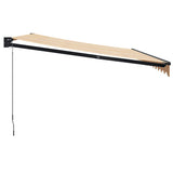 Retractable Awning Yellow and White 4x3 m Fabric and Aluminium - Top-Down View