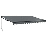 Retractable Awning Anthracite 4x3 m Fabric and Aluminium - Front View