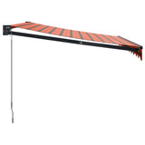 Retractable Awning Orange and Brown 3x2.5 m Fabric and Aluminium - 45-Degree Angle